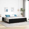 vidaXL Cama tipo Box Spring con colch&oacute;n Negro 200 x 200 cm tela