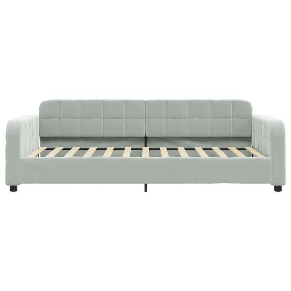vidaXL Sofá cama con colchón terciopelo gris claro 80x200 cm