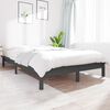 vidaXL Estructura de cama de madera maciza de pino gris 140x190 cm