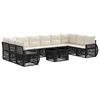 vidaXL Conjunto de sof&aacute;s de jard&iacute;n 11 uds. Negro y Blanco Crema