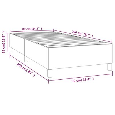 vidaXL Estructura de cama de terciopelo gris claro 90x200 cm