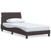 vidaXL Estructura de cama sin colch&oacute;n Hanko tela marr&oacute;n oscuro 100x200 cm