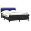 vidaXL Cama box spring con colch&oacute;n y LED terciopelo negro 140x220 cm