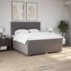 vidaXL Cama box spring con colch&oacute;n tela gris taupe 180x200 cm