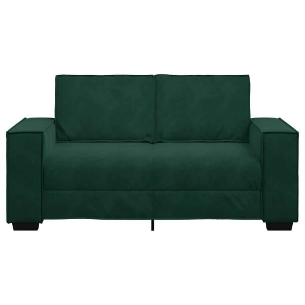 vidaXL Sof&aacute; de 2 plazas de terciopelo verde oscuro 160x78x84 cm
