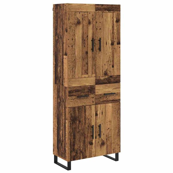 vidaXL Aparador alto con caj&oacute;n Madera vieja 69,5 x 34 x 180 cm