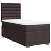 vidaXL Cama box spring con colch&oacute;n tela marr&oacute;n oscuro 90x200 cm
