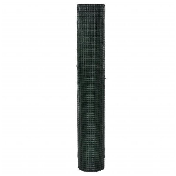 vidaXL Alambrada gallinero galvanizada recubrimiento PVC verde 10x1 m