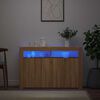 vidaXL Aparador con luces LED roble Sonoma 115,5x30x75 cm