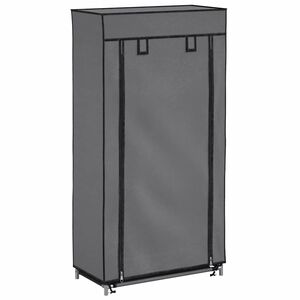 vidaXL Zapatero con funda de tela gris 58x28x106 cm