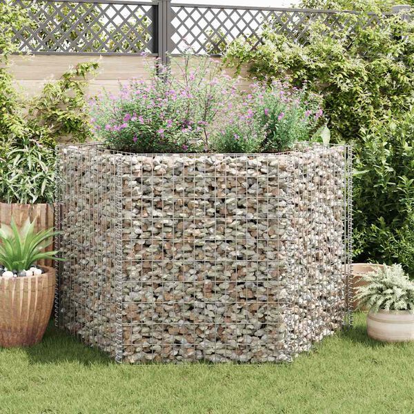 vidaXL Arriate hexagonal de gaviones 160x140x100 cm