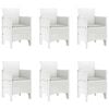 vidaXL Conjunto de Comedor de Jard&iacute;n 7 pcs Blanco Ratan Polt