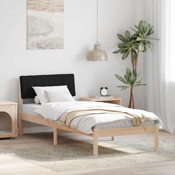 vidaXL Estructura de cama con cabecera Marr&oacute;n y negro 75 x 190 cm