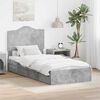 vidaXL Cama con almacenamiento con cabecera Gris Concreto 90 x 200 cm