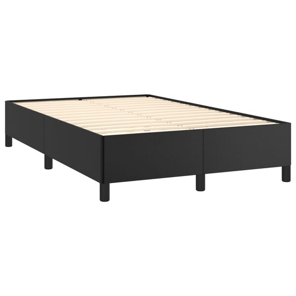 vidaXL Estructura de cama sin colch&oacute;n cuero sint&eacute;tico negro 120x190 cm