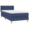 vidaXL Cama box spring con colch&oacute;n tela azul 100x200 cm