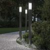vidaXL Balizas de luz, 3 unidades, 110 cm, acero inoxidable, IP44