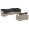 vidaXL Set muebles jard&iacute;n 9 pzas y cojines rat&aacute;n sint&eacute;tico gris claro