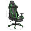 vidaXL Silla gaming giratoria con reposapi&eacute;s PVC verde