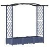 vidaXL Cama elevada con trellis y techo Gris 169 x 40 x 125 cm PP