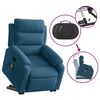vidaXL Sillón reclinable de masaje elevable terciopelo azul