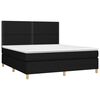 vidaXL Cama box spring con colch&oacute;n tela negro 160x200 cm