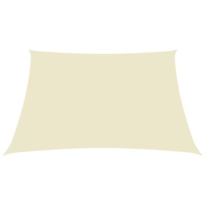 vidaXL Toldo de vela rectangular tela Oxford color crema 3,5x4,5 m