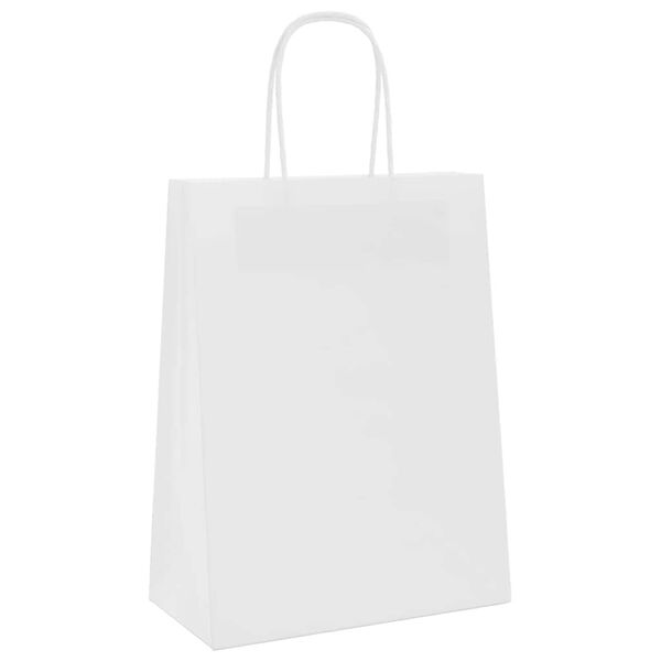 vidaXL Bolsas de papel con asas 250 uds blanca 21x11x28 cm