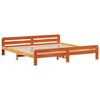 vidaXL Cama sin colch&oacute;n madera maciza de pino marr&oacute;n cera 200x200 cm