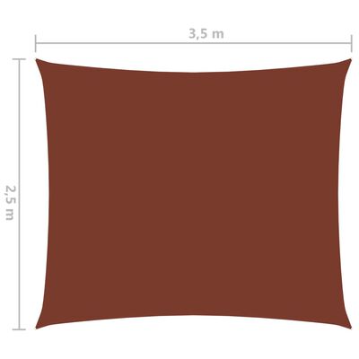 vidaXL Toldo de vela rectangular tela Oxford terracota 2,5x3,5 m