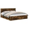 vidaXL Estructura de cama Roble ahumado 180 x 200 cm Madera Ingenieril