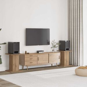 vidaXL Soportes altavoces 2 uds madera roble artesano 30x30x40 cm