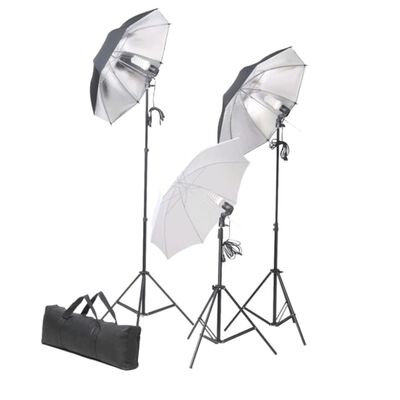 vidaXL Set de estudio fotográfico con telón de fondo e iluminación