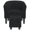 vidaXL Sill&oacute;n con taburete terciopelo negro