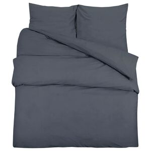 vidaXL Juego de funda n&oacute;rdica algod&oacute;n gris antracita 140x200 cm