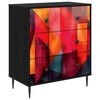 vidaXL Cajonera HEESCH Estampado en bloque de colores Roble Negro