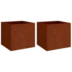 vidaXL Jardineras 2 unidades acero corten 42x40x39 cm