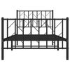 vidaXL Estructura cama sin colch&oacute;n con estribo metal negro 90x200 cm
