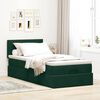 vidaXL Estructura de cama otomana con colch&oacute;n terciopelo verde oscuro