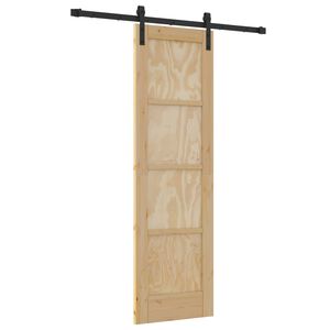 vidaXL Puerta Corredera Natural 61 x 198,5 cm Madera de Pino Maciza