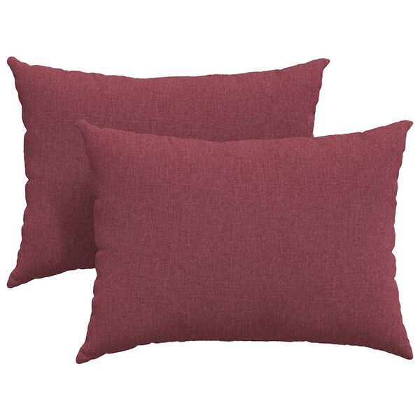 vidaXL Cojines de sofá 2 pcs Rojo vino 70 x 50 cm tela