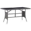 vidaXL Mesa de jard&iacute;n rat&aacute;n sint&eacute;tico gris 140x80x74 cm