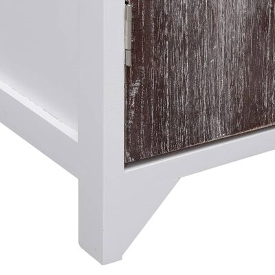 vidaXL Mueble de baño madera de paulownia blanco y marrón 46x24x116 cm