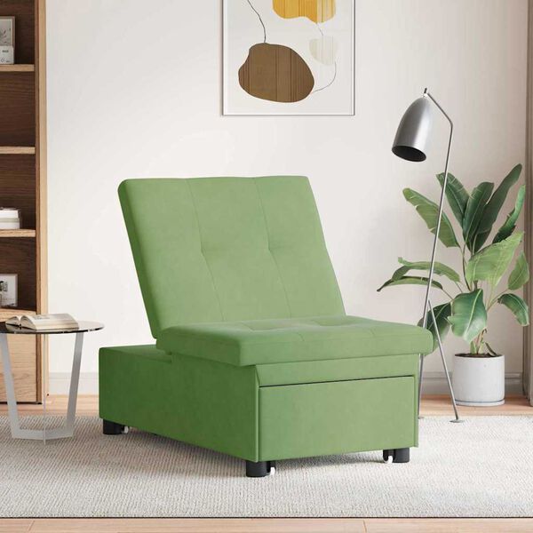 vidaXL Sofá Cama Verde claro 67 x 194 x 38 cm Terciopelo
