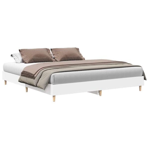 vidaXL Cama sin colch&oacute;n blanca 180x200 cm madera de ingenier&iacute;a