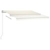 vidaXL Toldo manual retr&aacute;ctil con luz LED crema 300x250 cm
