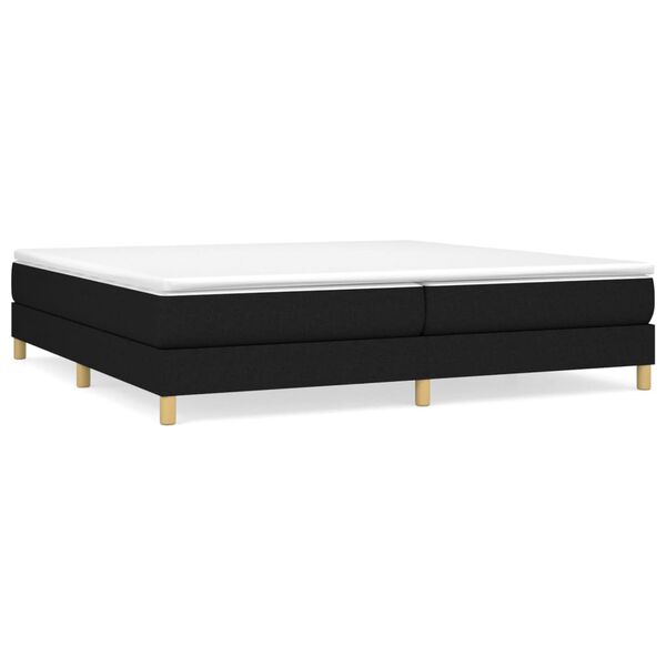 vidaXL Cama box spring con colchón tela negro 200x200 cm