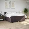 vidaXL Cama box spring con colchón tela marrón oscuro 180x200 cm