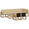 vidaXL Conjunto de sof&aacute;s de exterior con coj&iacute;n 9 pcs y Beige