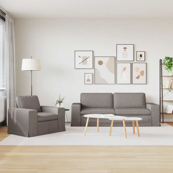 vidaXL Sof&aacute; 2 pcs Taup&eacute; 182 x 80 x 82 cm tela